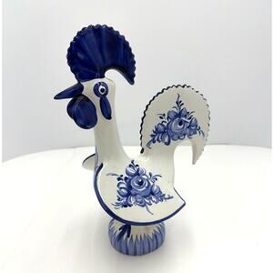 Vintage Hand Painted Ceramic Rooster "Galo de Barcelos" Made in Portugal 10.5"